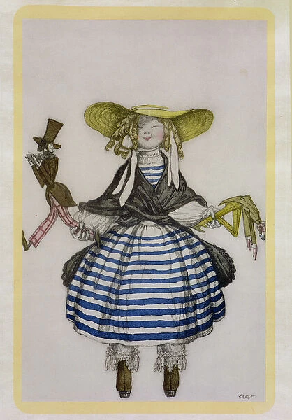 Costume for the Puppet Girl, from La Boutique Fantastique, 1917 (colour litho)