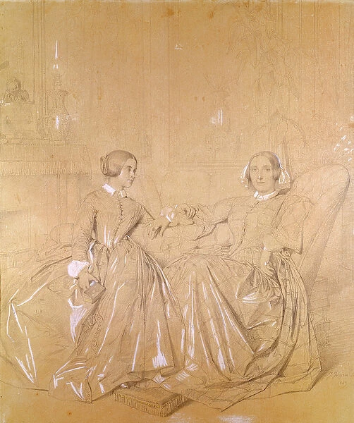 Countess Charles d Agoult (1805-76) and her daughter Claire d Agoult, May 1849