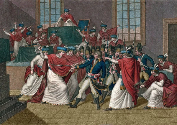 The Coup d etat of 18 Brumaire (9 November 1799). Napoleon Bonparte (1769-1821) overthrew the Directoire and became First Consul - Coup d etat de brumaire an VIII - Le 19 brumaire year VIII (10 November 1799)