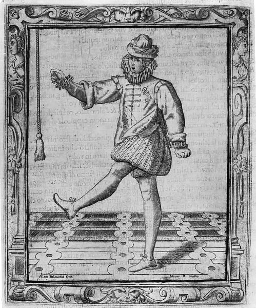 Courtly Dancer, Illustration from Nuvone inventioni di balli by Cesare Negri
