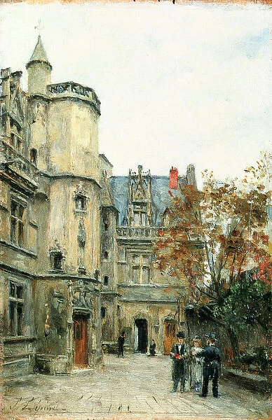 The Courtyard of the Museum of Cluny, c. 1878-80 (panel)