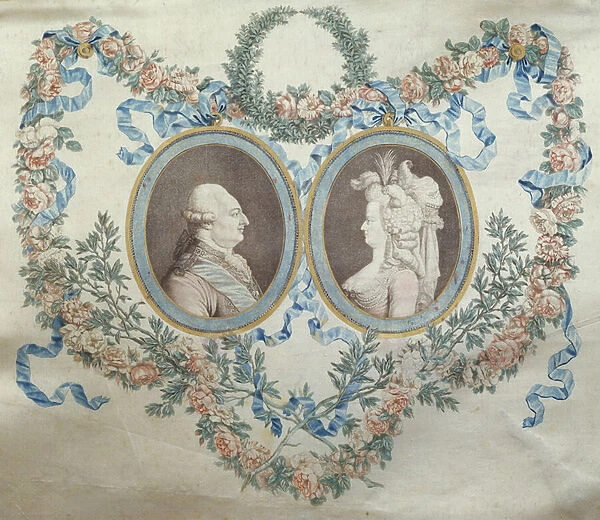 Cover of Bonbonniere depicting Louis XVI (1754-93) and Marie Antoinette (1752-93), c
