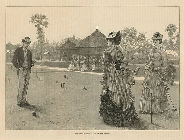 The last croquet game of the season (engraving)