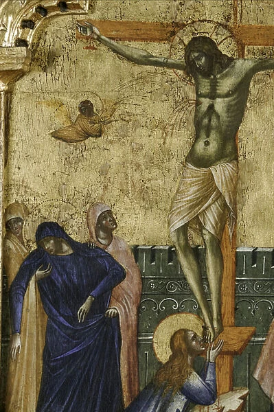 Crucifixion, detail from 1630100 Polyptych of the Crucifixion with Saints, 1350-1355