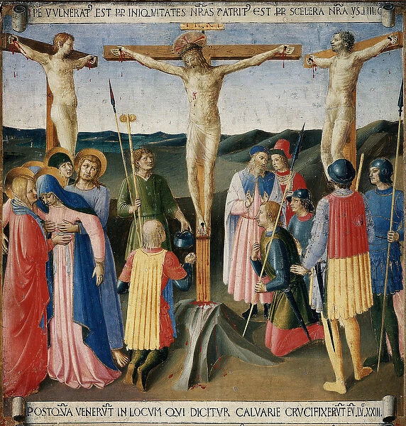 The crucifixion. Life of Christ, Armadio degli Argenti. (Tempera on wood, 1451-1453)