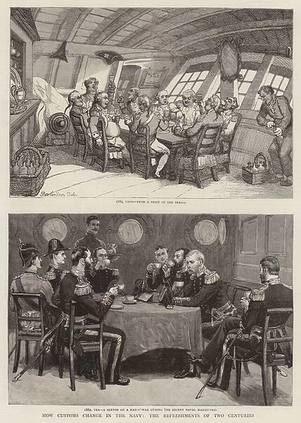 How Customs change in the Navy, the Refreshments of Two Centuries (engraving)