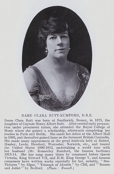 Dame Clara Butt-Rumford, DBE (b  /  w photo)
