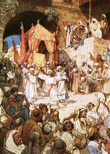 David bringing ark into Jerusalem