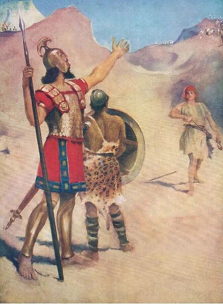 David and Goliath, from The Bible Picture Book published by Thomas Nelson, c
