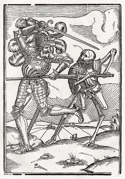Death comes to the Knight or Count, from Der Todten Tanz, published Basel