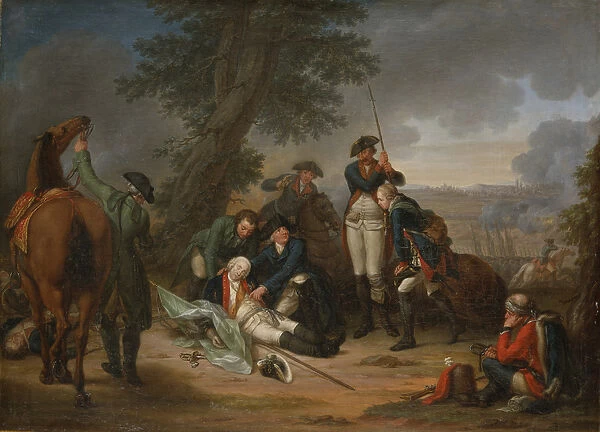 The Death of Field Marshal Schwerin at the Battle of Prague (oil on panel)