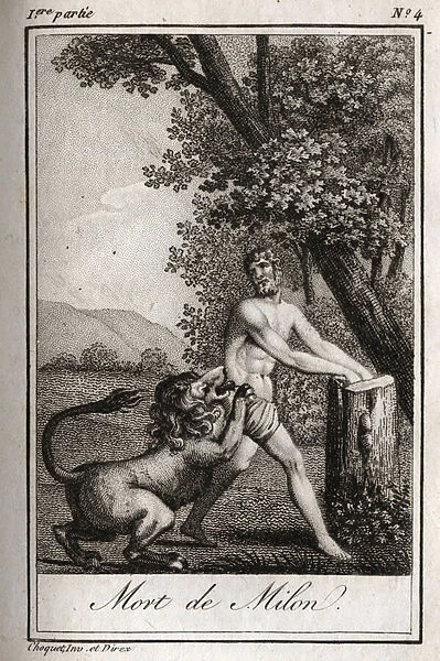 Death of Milon de Crotone (Milo of Croton) devore by a wolf