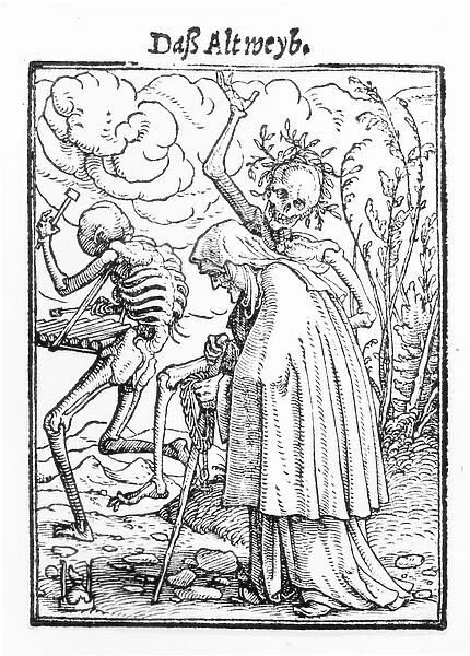 Death and the Old Woman, from The Dance of Death, engraved by Hans Lutzelburger, c
