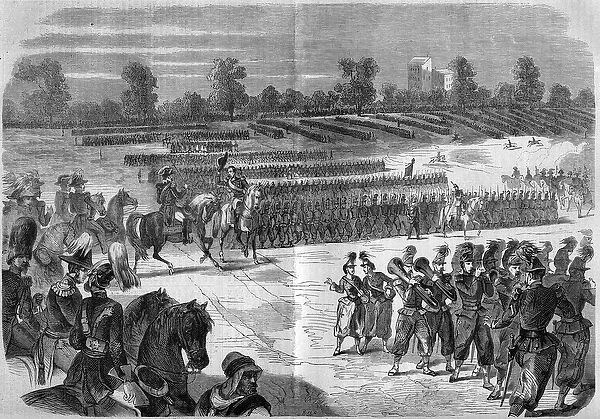 Defile militaire, Paris, 14 August 1858: review of the troops of the Paris garrison by