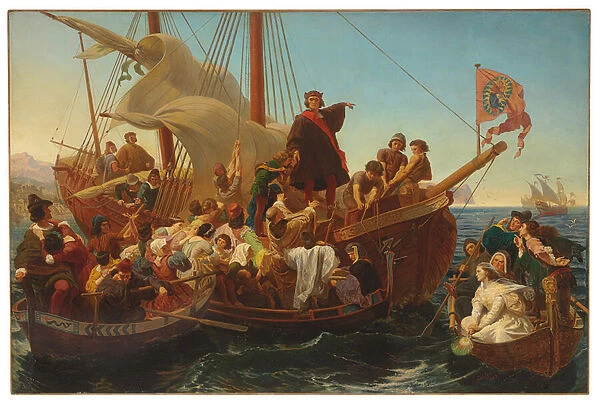 The Departure of Columbus from Palos in 1492, 1855 (oil on canvas)