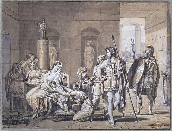 The Departure of Hector, c. 1812 (pen & ink and pencil on paper)