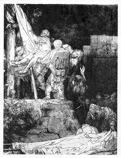 The Descent from the Cross with a Torch, 1654 (etching)