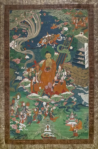 The descent from the sky of the Thirty-three gods in Samkashya