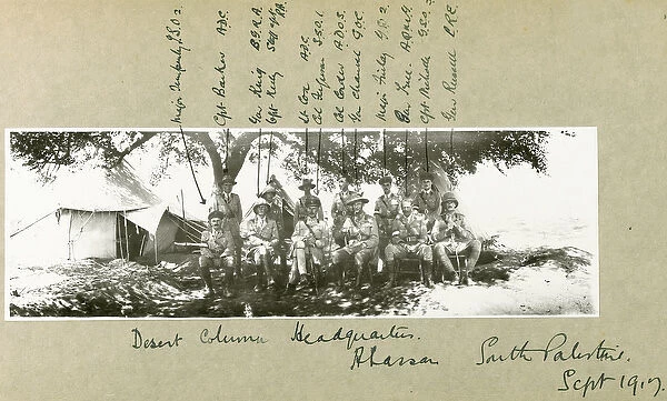 Desert column headquarters at Abassan, South Palestine, September 1917 (b  /  w photo)