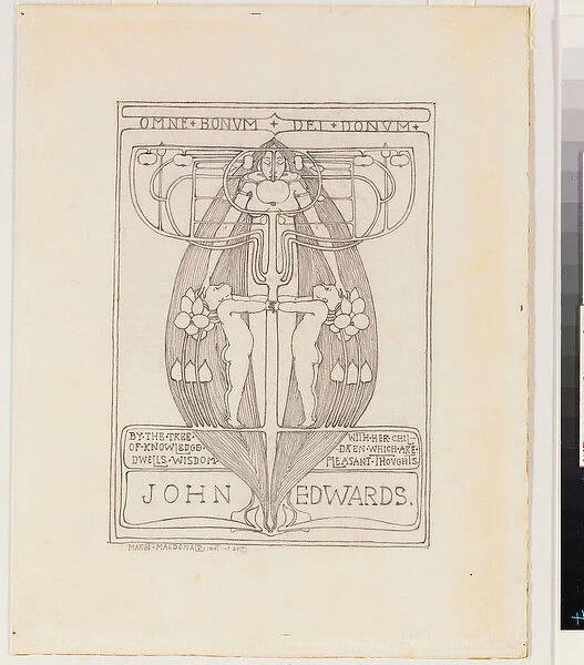 Design for a Bookplate, 1896 (pencil on paper)
