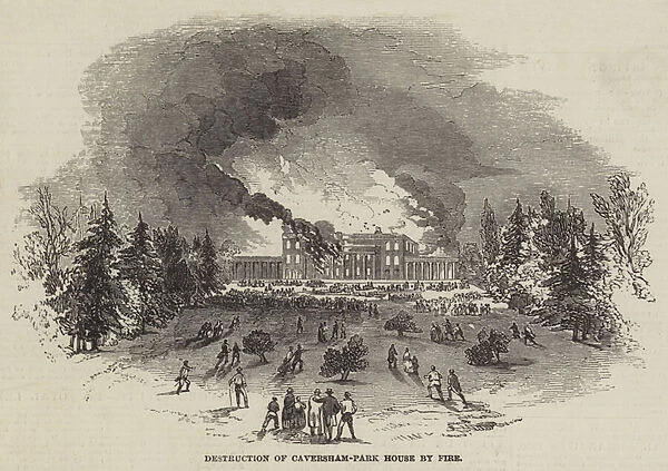 Destruction of Caversham-Park House by Fire (engraving)