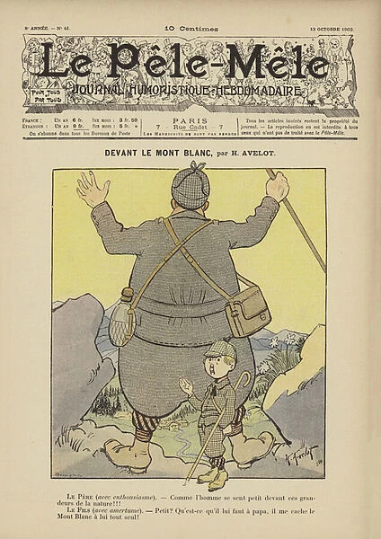Devant le Mont Blanc. Illustration for Le Pele-Mele, 1902 (colour litho)