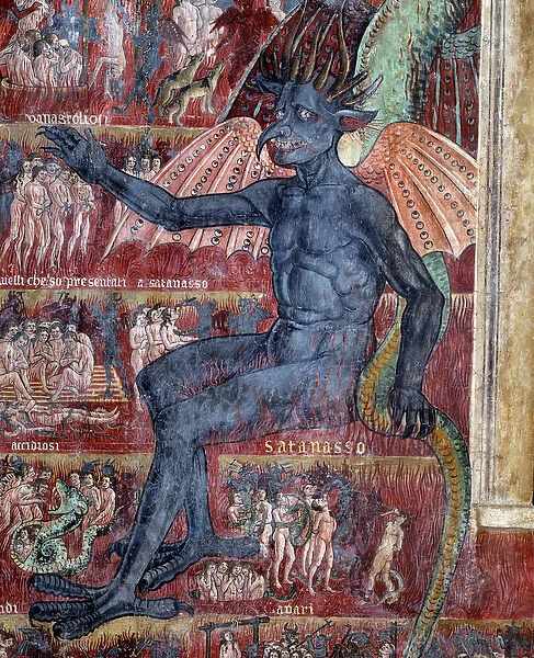 The devil in the hell, detail (Fresco, 1468)