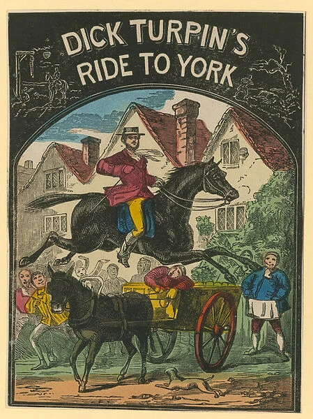 Dick Turpins Ride to York (coloured engraving)