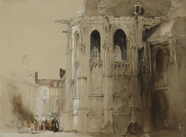 Dieppe, 1828 (pencil, pen and brown ink and watercolour heightened with white)