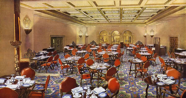 Dorchester Hotel, London, 1931: The Spanish (Grill) Room (colour litho)