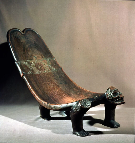 Duho ceremonial seat, Taino, Republic of Haiti, 15th century (wood)