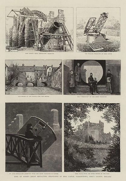 Earl of Rosses Great Reflecting Telescopes at Birr Castle, Parsonstown, Kings County, Ireland (engraving)