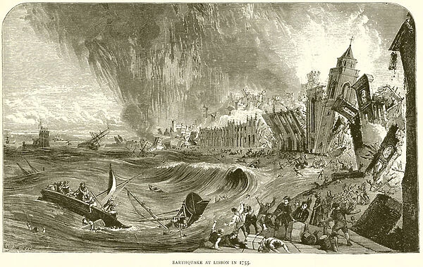 Earthquake at Lisbon in 1755 (engraving)