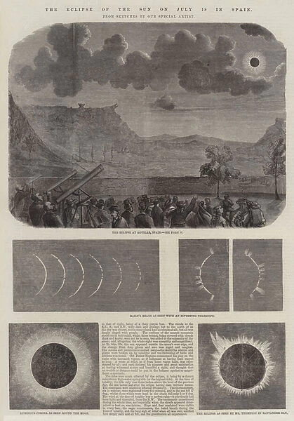 The Eclipse of the Sun on 18 July in Spain (engraving)
