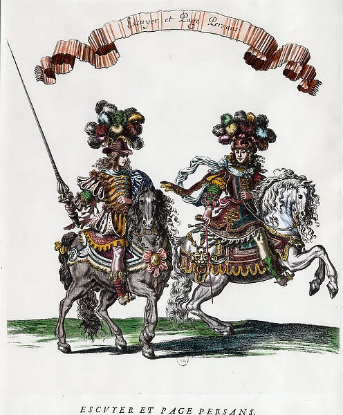 Ecuyer and Persian page during the carousel given by King Louis XIV (1639-1715