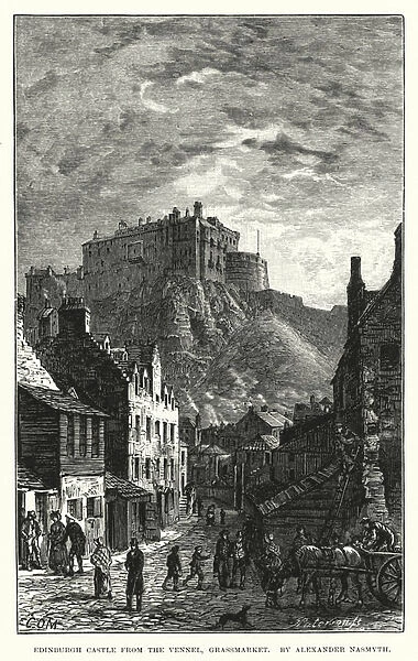 Edinburgh Castle from the Vennel, Grassmarket (engraving)
