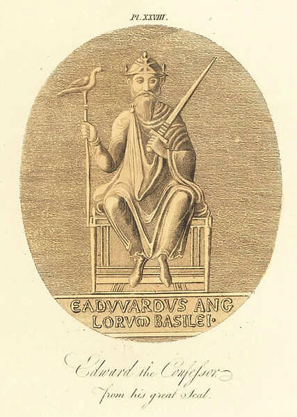 Edward the Confessor from his great seal, 1860 (engraving)