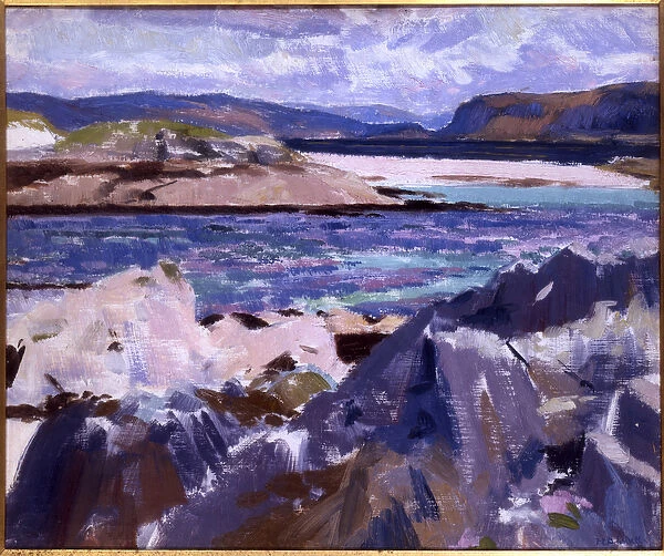 Eilean Annraidh from the north end, Iona, looking towards Mull (oil on canvas)