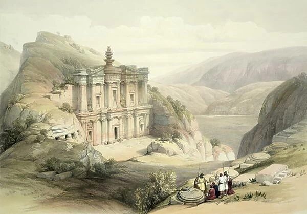 El Deir, Petra, March 8th 1839, plate 90 from Volume III of The Holy Land