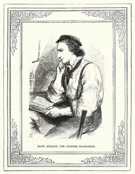 Elihu Burritt, the learned blacksmith (engraving)