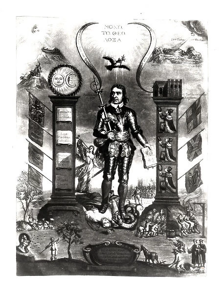 The Emblem of Englands Distractions, 1658 (engraving) (b  /  w photo)