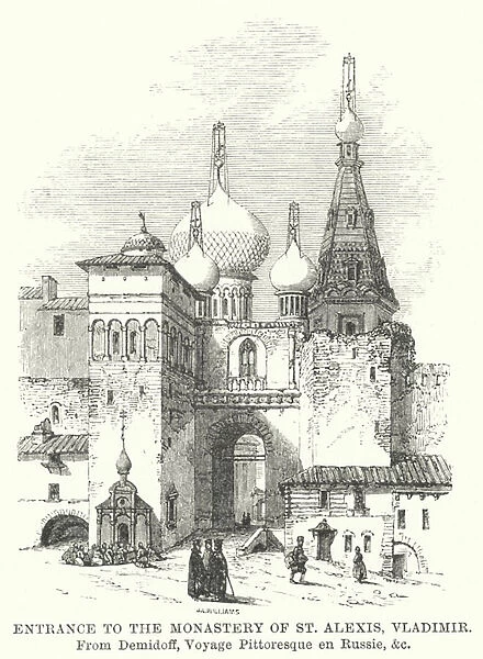 Entrance to the Monastery of St Alexis, Vladimir (engraving)
