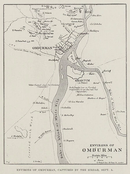 Environs of Omdurman, captured by the Sirdar, 3 September (engraving)