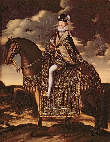 Equestrian Portrait of Henri IV (1553-1610) (oil on canvas)