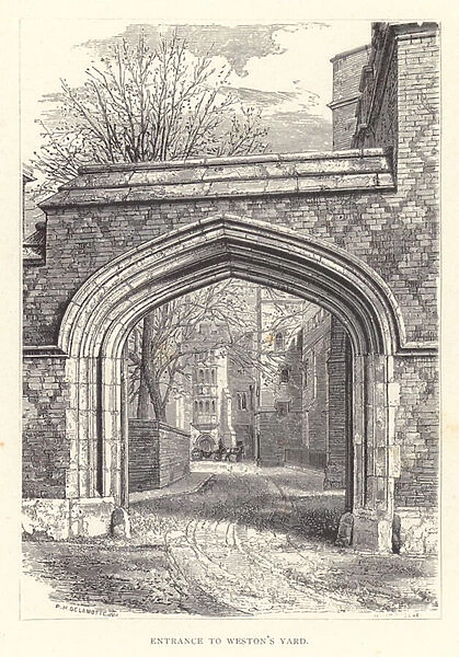 Eton College: Entrance to Westons Yard (engraving)