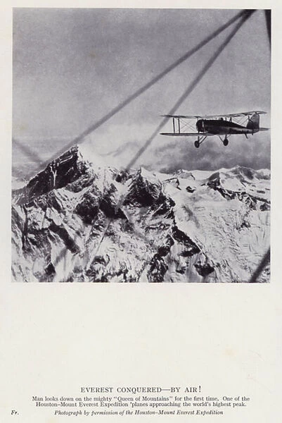Everest conquered, by air! (b  /  w photo)