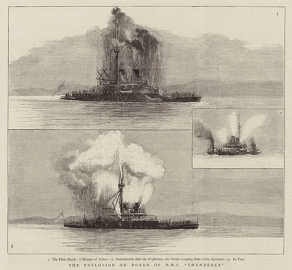 The Explosion on Board of HMS 'Thunderer'(engraving)