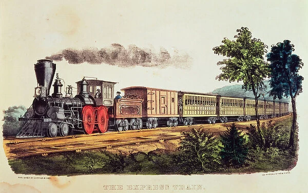 The Express Train, engraved by Nathaniel Currier (1813-88) and James Merritt Ives