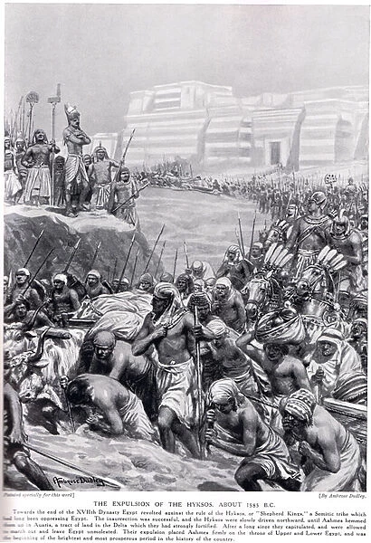 The Expulsion of the Hyksos, illustration from Hutchinsons History of the Nations, c. 1910 (litho)