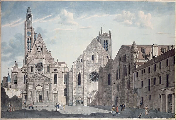 Facades of the Churches of St. Genevieve and St. Etienne du Mont, Paris, c. 1800